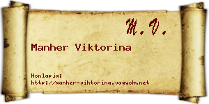 Manher Viktorina névjegykártya